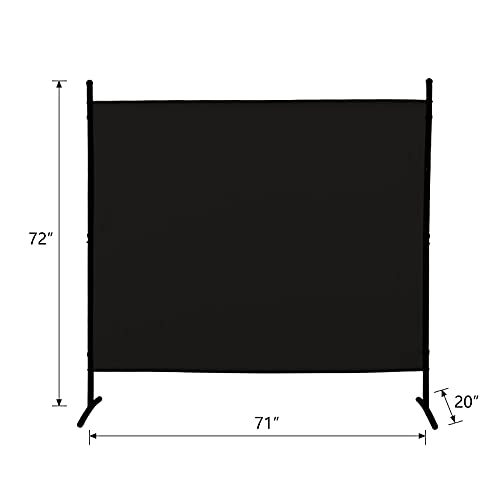 4 Panel Folding Room Divider Privacy Screen with Steel Frame F2996