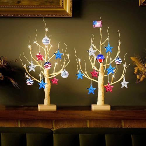 Lighted Birch Tree 4ft with 48 LED, Timer, Warm & Cool White F9132