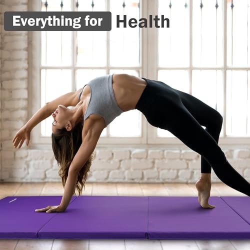 Folding Exercise Gymnastics Mat, 4x8x2 Inch, with Carrying Handles P466