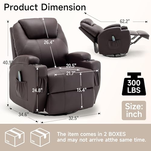 Rocking Recliner Chair with Massage and Heat for Adults H49678