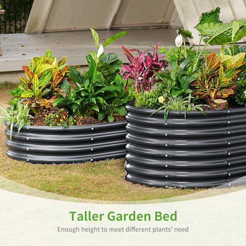 Galvanized Raised Garden Bed Kit 4x2x1.5ft Oval Metal Planter Box for Vegetables Outdoor V57489