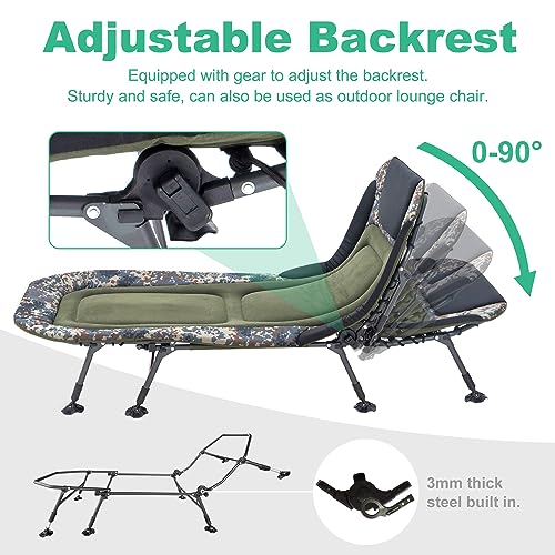 Folding Camping Cot with Mattress for Adults, Portable Outdoor Lounger A59312