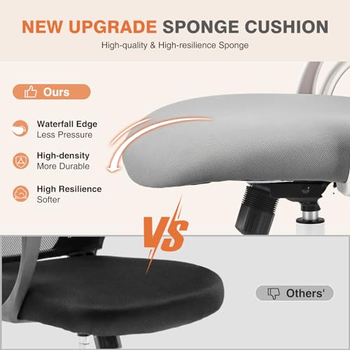 Ergonomic High-Back Mesh Rolling Desk Chair with Adjustable Headrest, Pink S9181