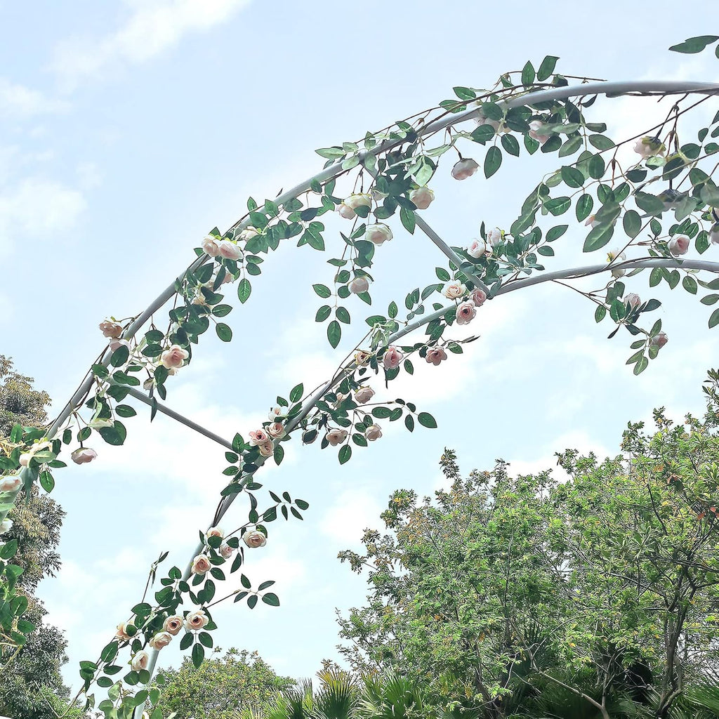 Steel Garden Arch Arbor Trellis for Climbing Plants, White R465403