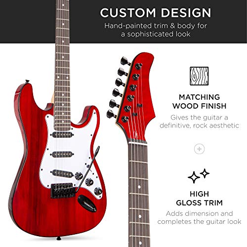 39in Full Size Beginner Electric Guitar Starter Kit with Case and Amp E13920