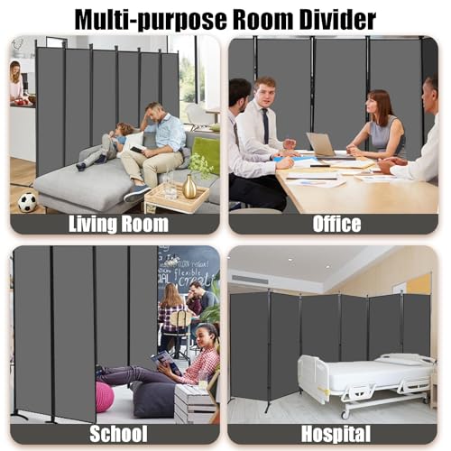 Room Divider, 6-Panel Folding Privacy Screen, Freestanding Partition G607
