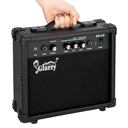 Electric Bass Combo Amp, 20W Portable Practice Amplifier with Headphone and MP3 Input R547100