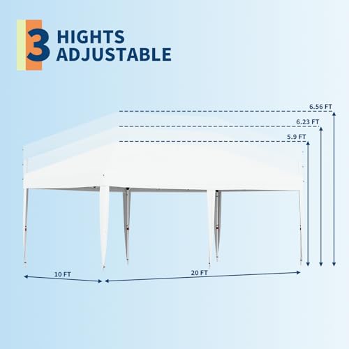Pop Up Canopy Tent with Roller Bag, Adjustable Height U660