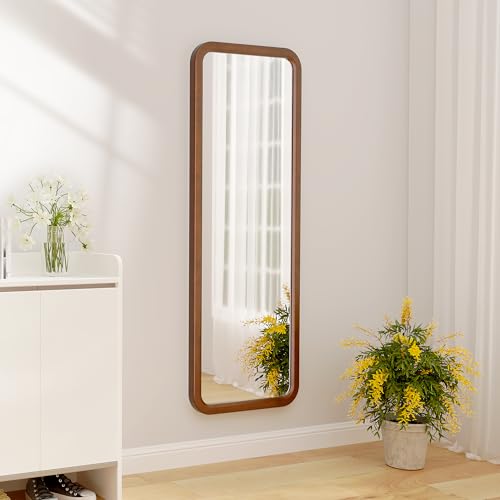 63"x18" Wooden Full Length Mirror, Standing Floor Mirror for Bedroom F624