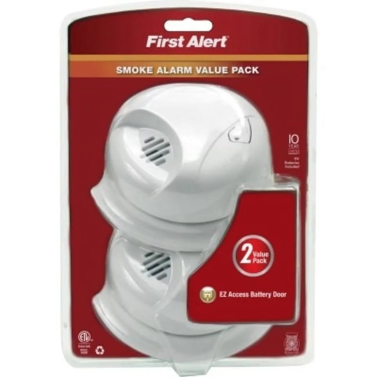 Battery Operated Ionization Smoke Alarm, 2 Pack C476840