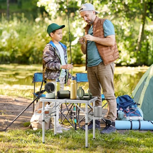 Folding Camping Table Small 2ft, Portable with Extra Space, Aluminum V581