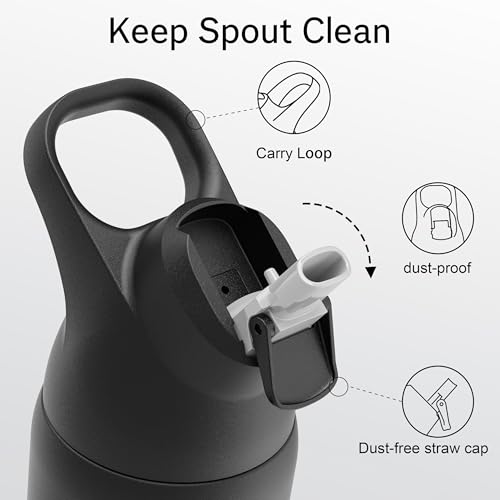 Insulated Water Bottle with Straw, 24 oz, Leakproof, BPA-Free B201134