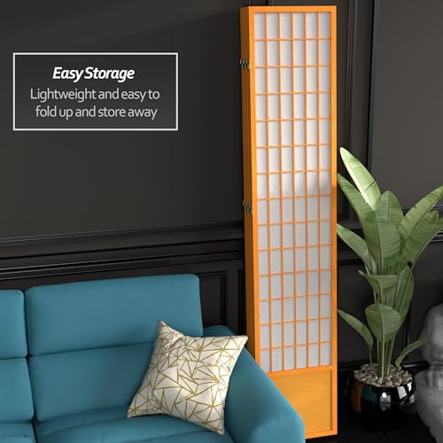 7 ft. Tall Window Pane Shoji Screen Room Divider, 3 Panels, White S15216