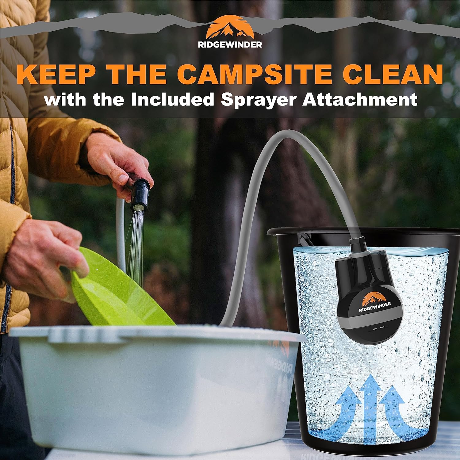Portable Camping Shower with Rechargeable Battery and Sprayer M75136