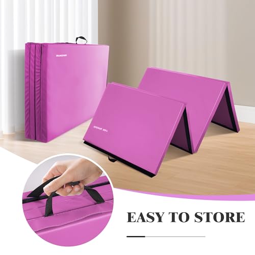 Folding Exercise Gymnastics Mat, 4x8x2 Inch, with Carrying Handles P466