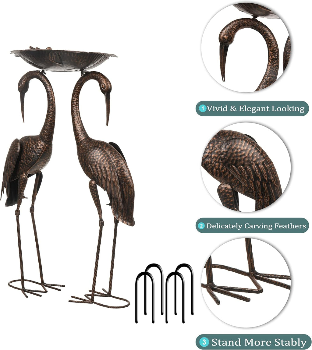 Large Crane Bird Metal Garden Art Heron Sculpture Lawn Ornament O3278