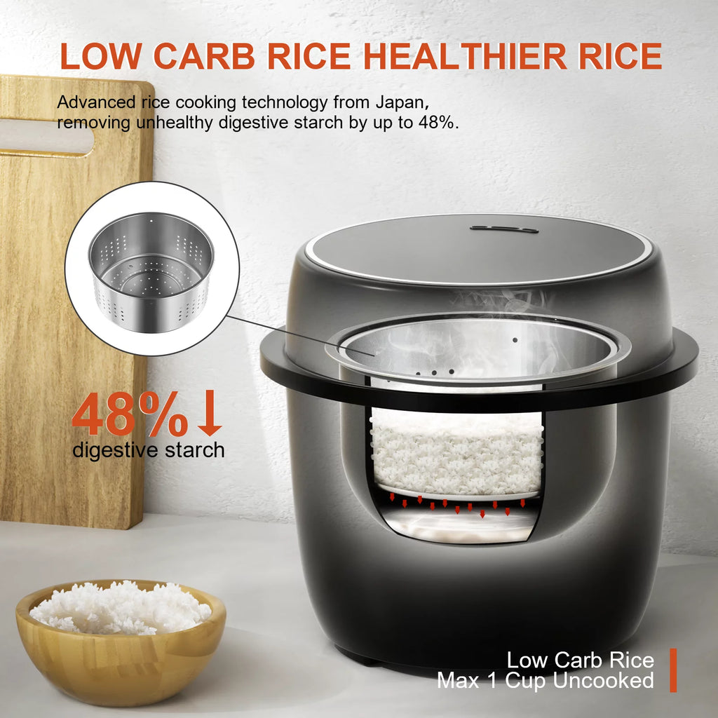 3-Cup Rice Cooker with Steamer and Delay Timer U316418