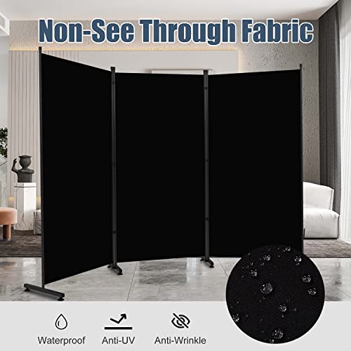 Room Divider 6ft 3 Panel Portable Fabric Partition Screen D7135