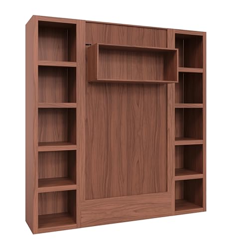 Queen Murphy Wall Bed with Two Bookshelves Z468