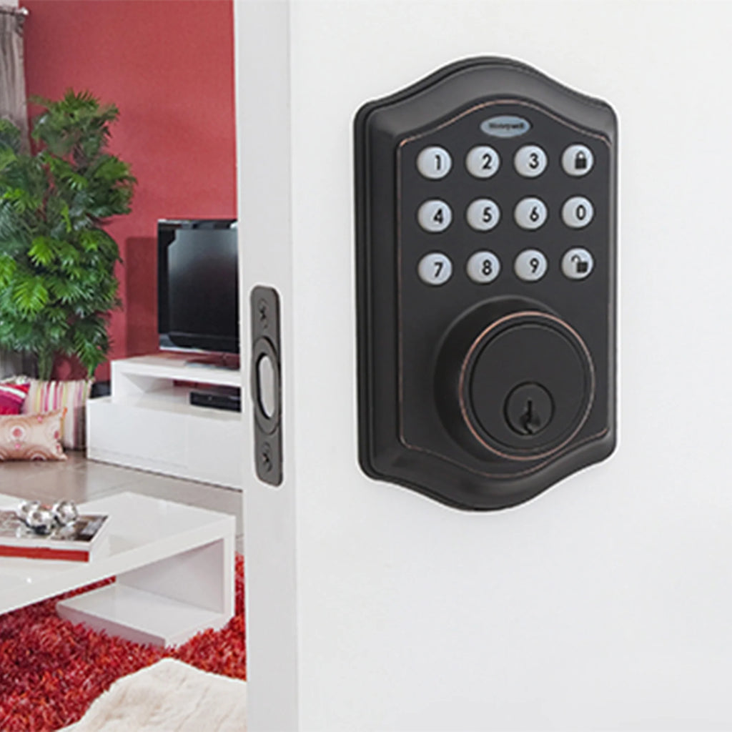 Electronic Entry Deadbolt with Keypad, Oil Rubbed Bronze P43714