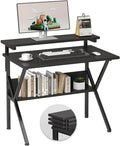 Small Desk with Adjustable Monitor Stand for Small Spaces, Grey G4959