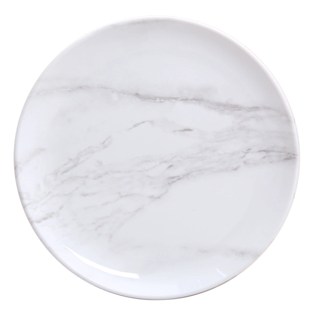 12-Piece Grey and White Marble Dinnerware Set L80042