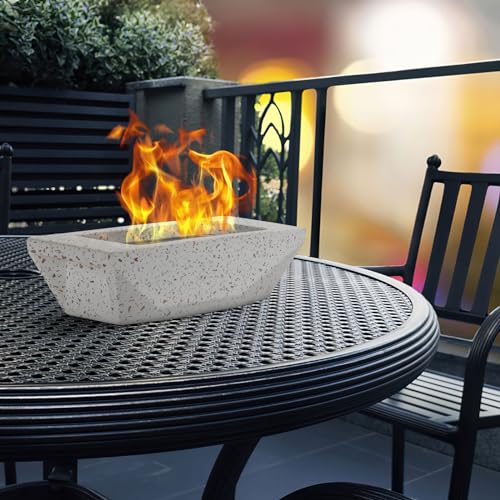 Tabletop Fire Pit 12.5" Portable Smokeless Indoor Outdoor Concrete Bowl C555997