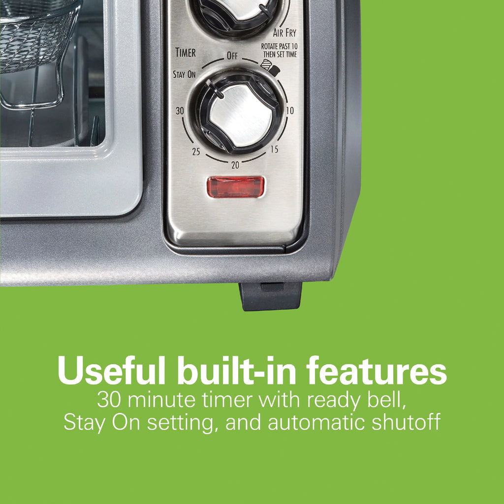 Air Fryer Toaster Oven with Easy Reach Door, 6 Slice Capacity, Stainless Steel M561918