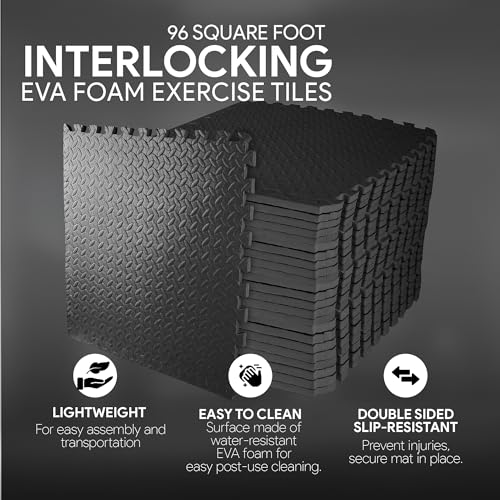 Puzzle Exercise Mat with EVA Foam Interlocking Tiles for MMA, Gymnastics and Home Gym H787