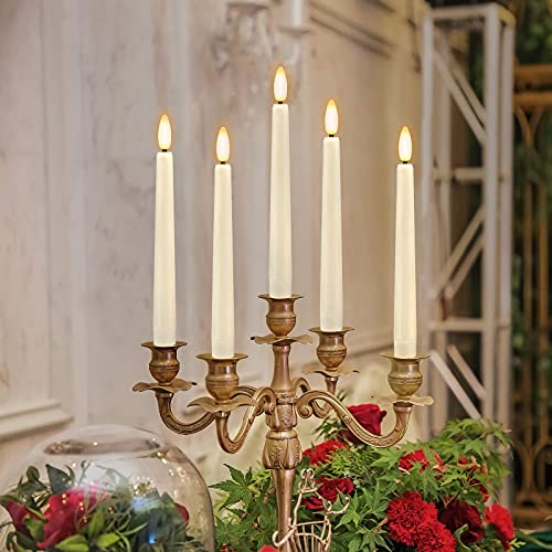 Flameless Taper Candles with Remote & Timer, 8 Inch Warm White, Battery Operated R444