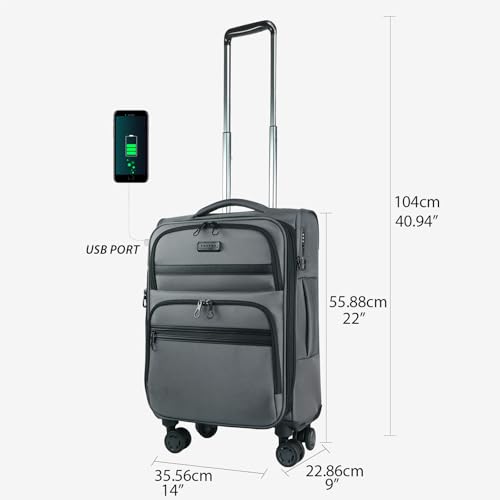 Softside Expandable Carry On Luggage with Spinner Wheels and TSA Lock B846