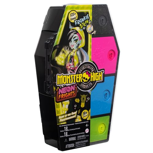 Monster High Skulltimate Secrets Neon Frights Doll with Dress-Up Locker & 19+ Surprises L666466