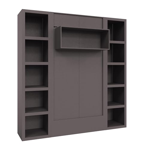 Queen Murphy Wall Bed with Two Bookshelves Z468