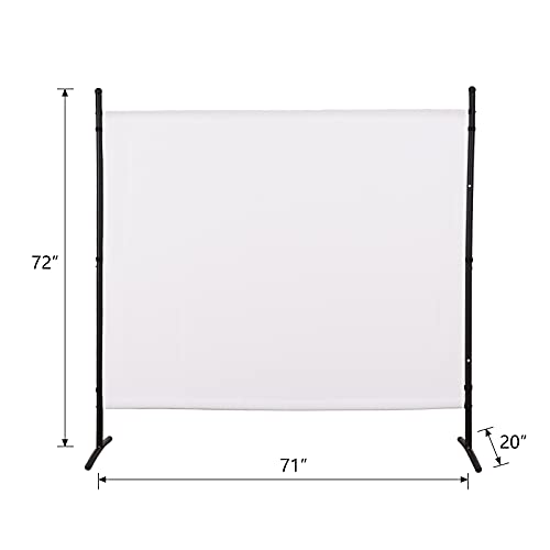 4 Panel Folding Room Divider Privacy Screen with Steel Frame F2996