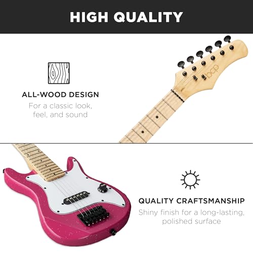 30in Kids Electric Guitar Beginner Starter Kit with Amplifier, Strap, Gig Bag, Picks J4176
