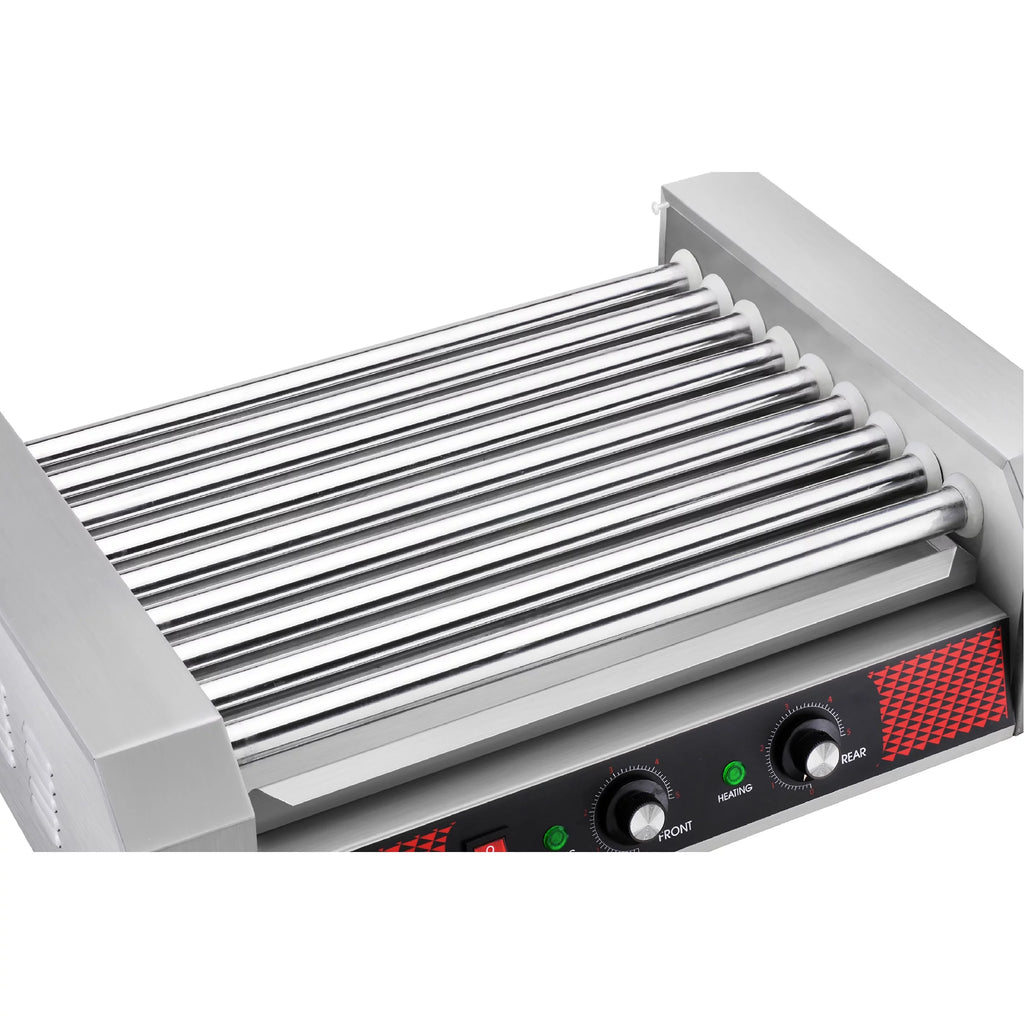 Commercial 24 Hot Dog 9 Roller Grilling Machine - 1800W Stainless Steel M954