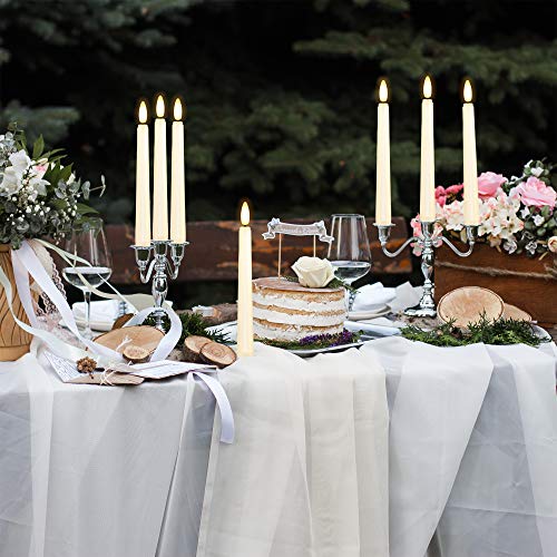 Flameless Taper Candles with Remote & Timer, 8 Inch Warm White, Battery Operated R444