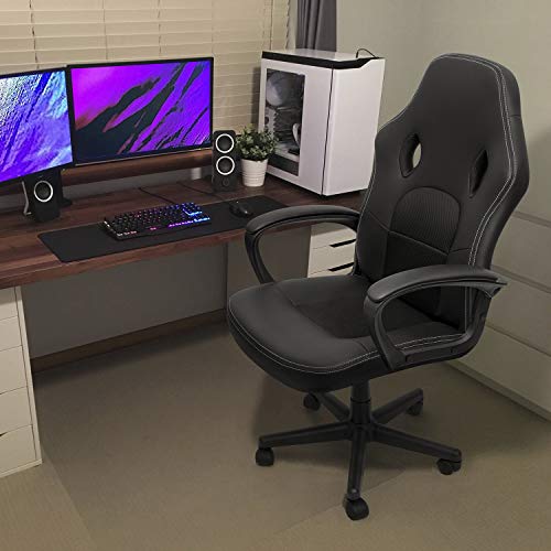 High Back Ergonomic Leather Gaming Chair, Adjustable, Blue S74277