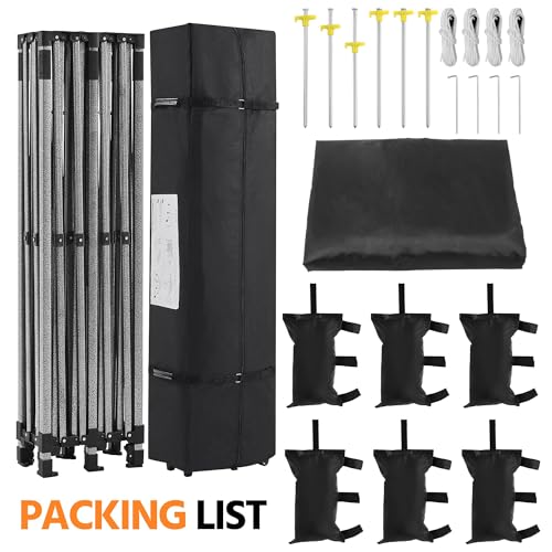 Heavy Duty Pop Up Canopy Tent 10x20 with Wheeled Carry Bag, White Q36763