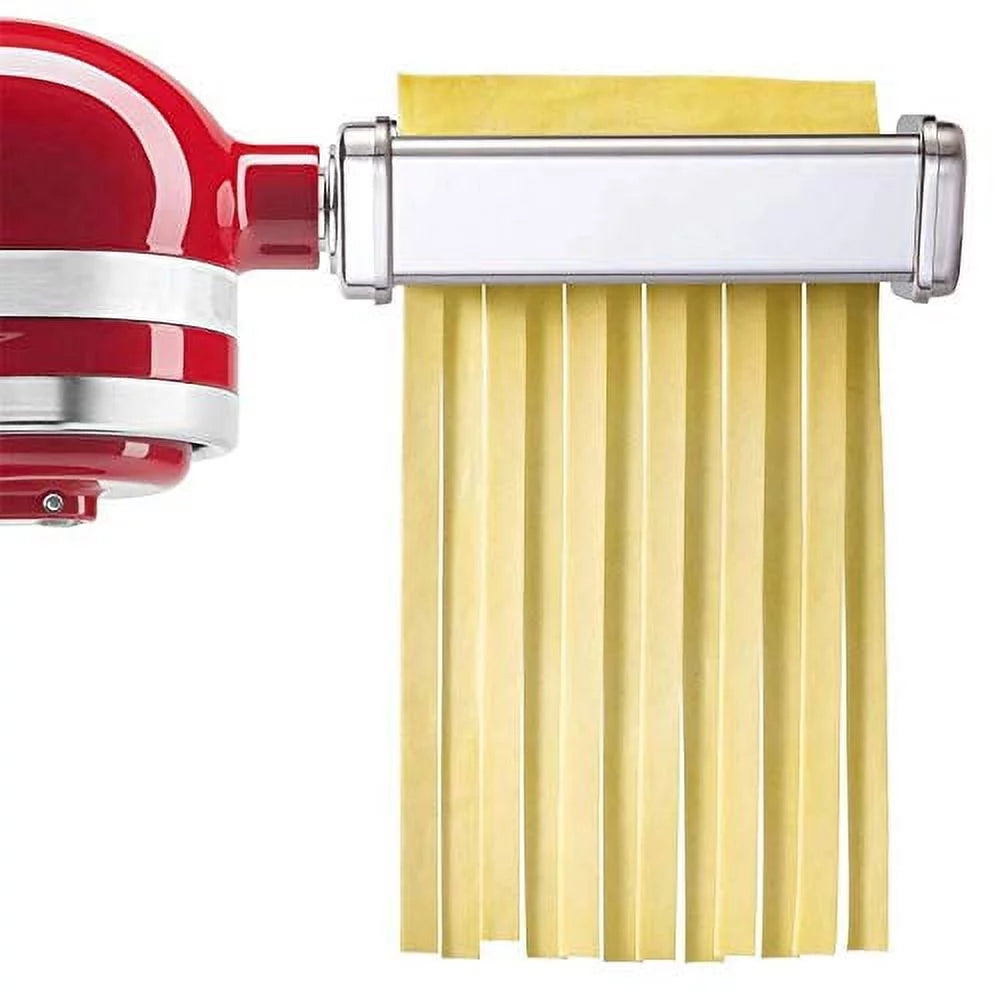 Pasta Attachment for Stand Mixer, 3 Piece Stainless Steel Roller and Cutter Set N609
