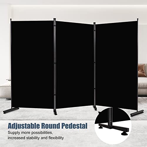 Room Divider 6ft 3 Panel Portable Fabric Partition Screen D7135