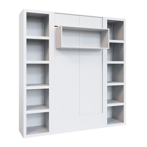 Queen Murphy Wall Bed with Two Bookshelves Z468