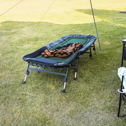 Folding Camping Cot with Mattress for Adults, Portable Outdoor Lounger A59312