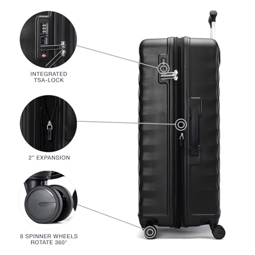 Hardside Expandable Carry-On Luggage with 8 Spinner Wheels and TSA Lock Q7052