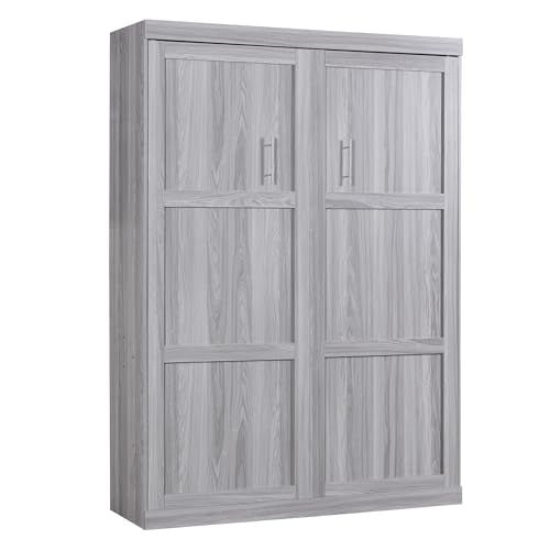 Murphy Bed Chest with Shelves and USB Ports, Foldable Wood Frame Y56482