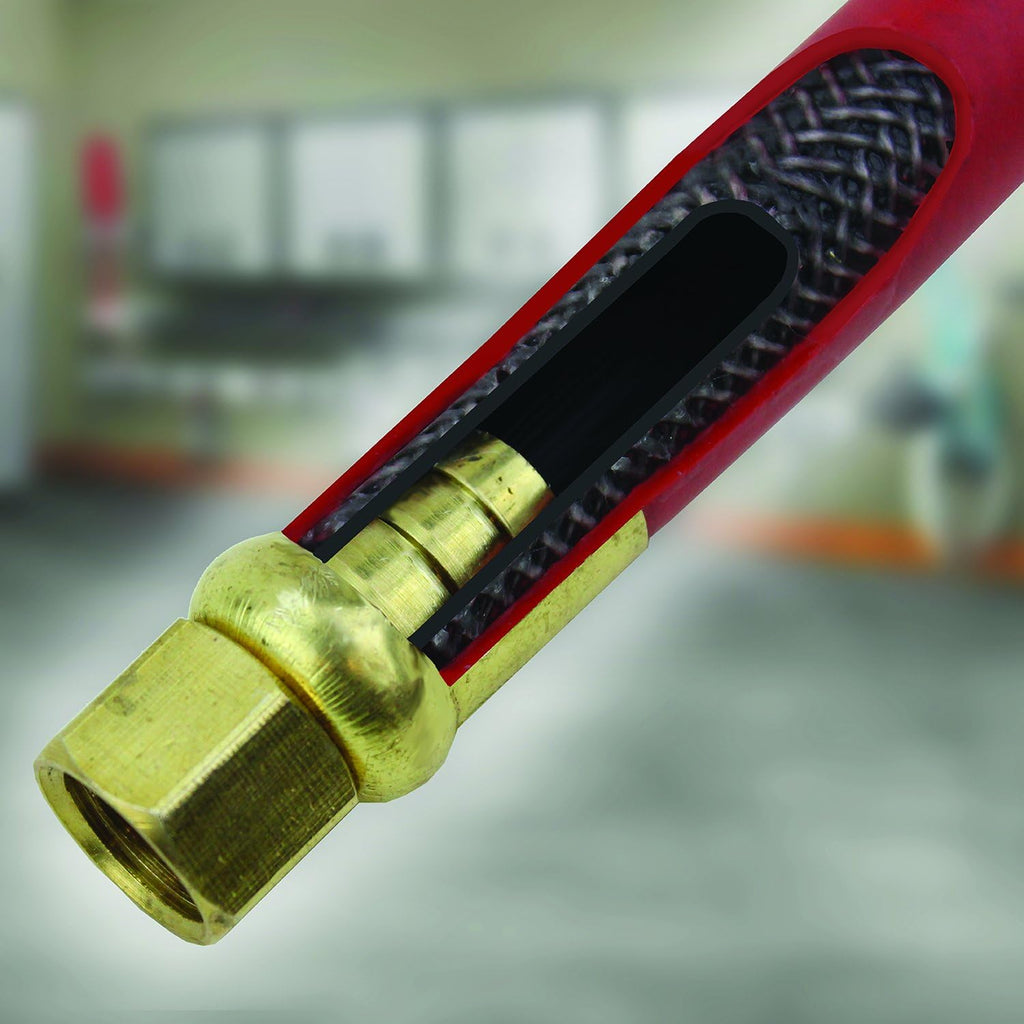 Steel Dual Arm Auto-Retractable Air Hose Reel with 3 ft. Rubber Hose C296