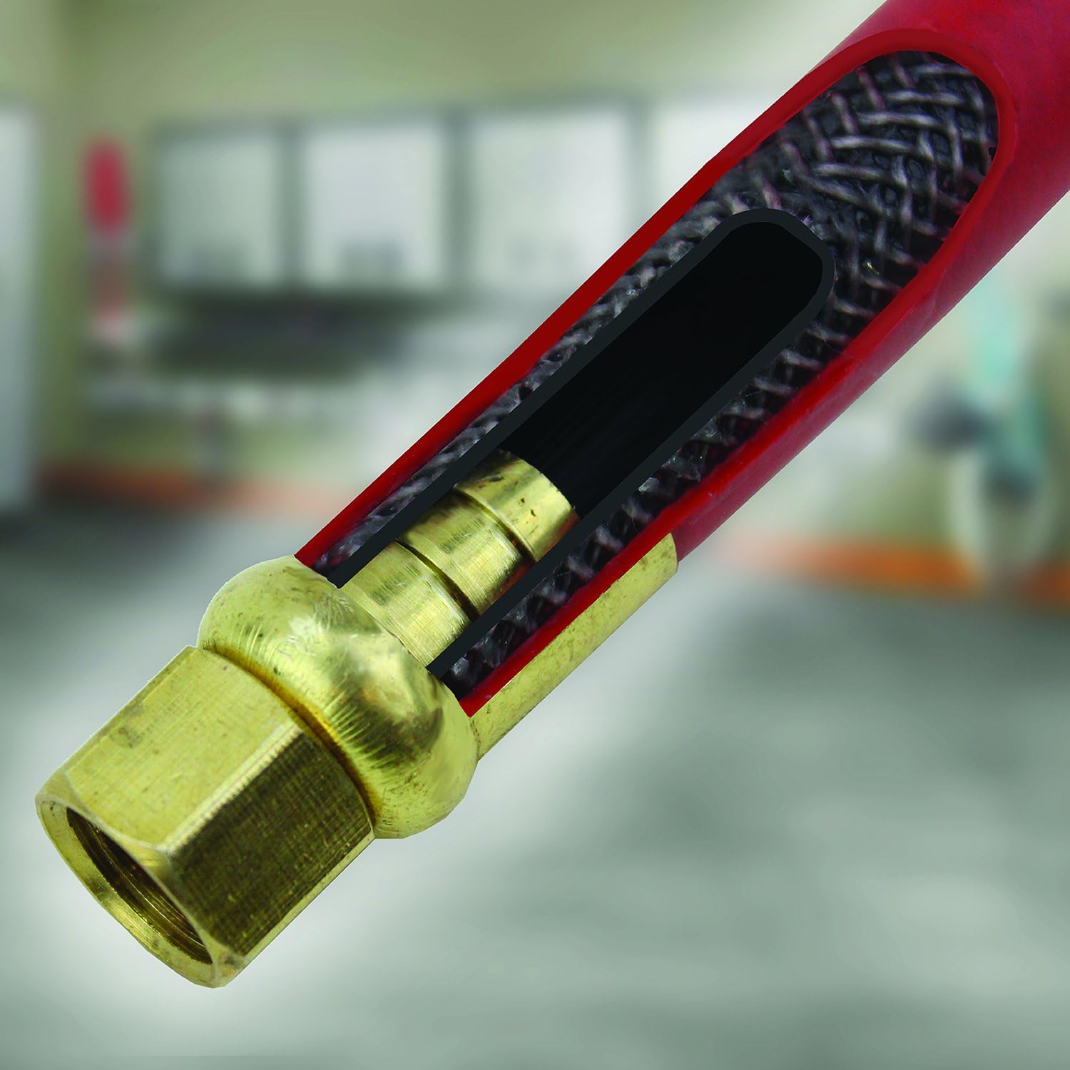 Steel Dual Arm Auto-Retractable Air Hose Reel with 3 ft. Rubber Hose C296