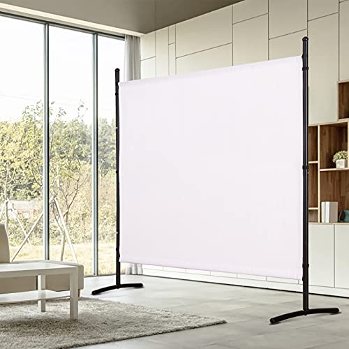 4 Panel Folding Room Divider Privacy Screen with Steel Frame F2996