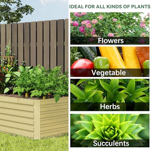 Galvanized Raised Garden Bed 8x4x2ft, Large Metal Planter Box for Outdoor Vegetables, Flowers & Herbs D2106