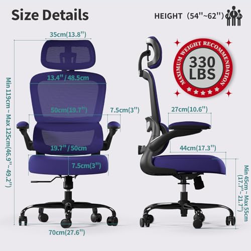 Ergonomic Mesh Office Chair with Wheels, High Back, 330 LBS Capacity A84765